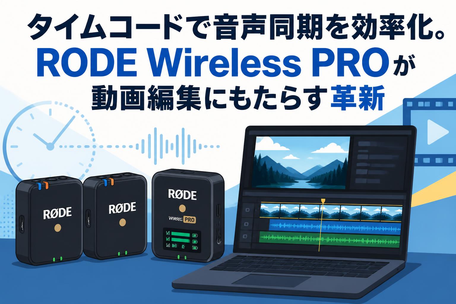 タイムコードで音声同期を効率化。RODE Wireless PROが動画編集にもたらす革新