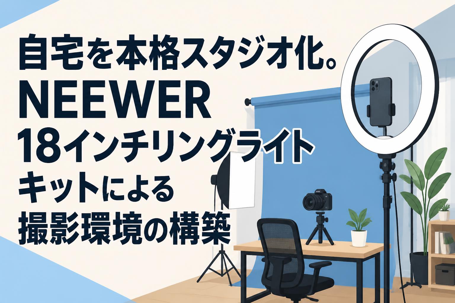 自宅を本格スタジオ化。NEEWER 18インチリングライトキットによる撮影環境の構築