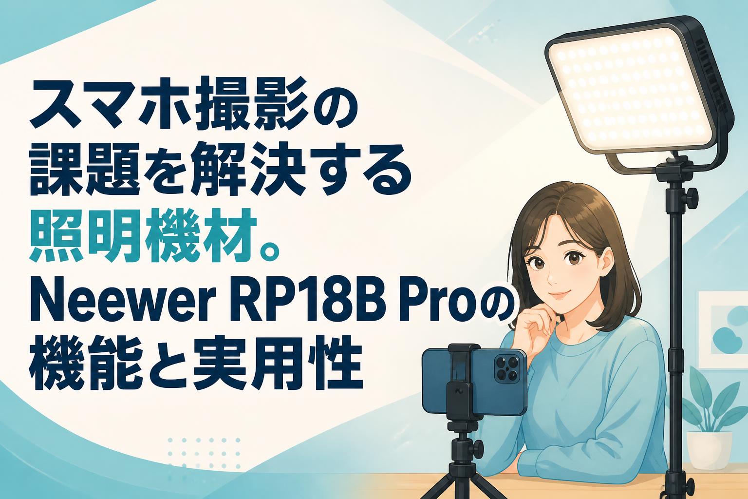 スマホ撮影の課題を解決する照明機材。Neewer RP18B Proの機能と実用性