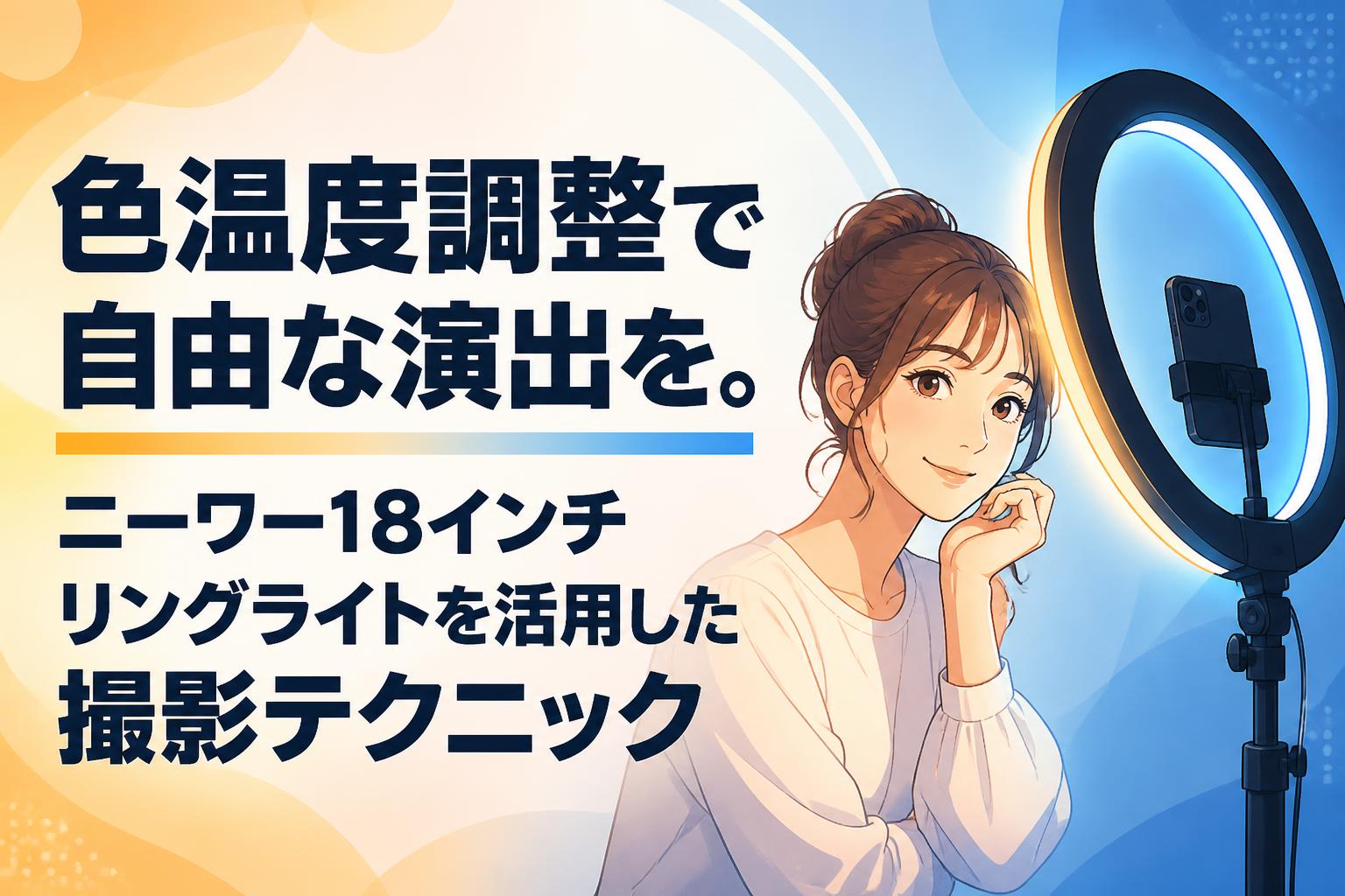 色温度調整で自由な演出を。ニーワー18インチリングライトを活用した撮影テクニック