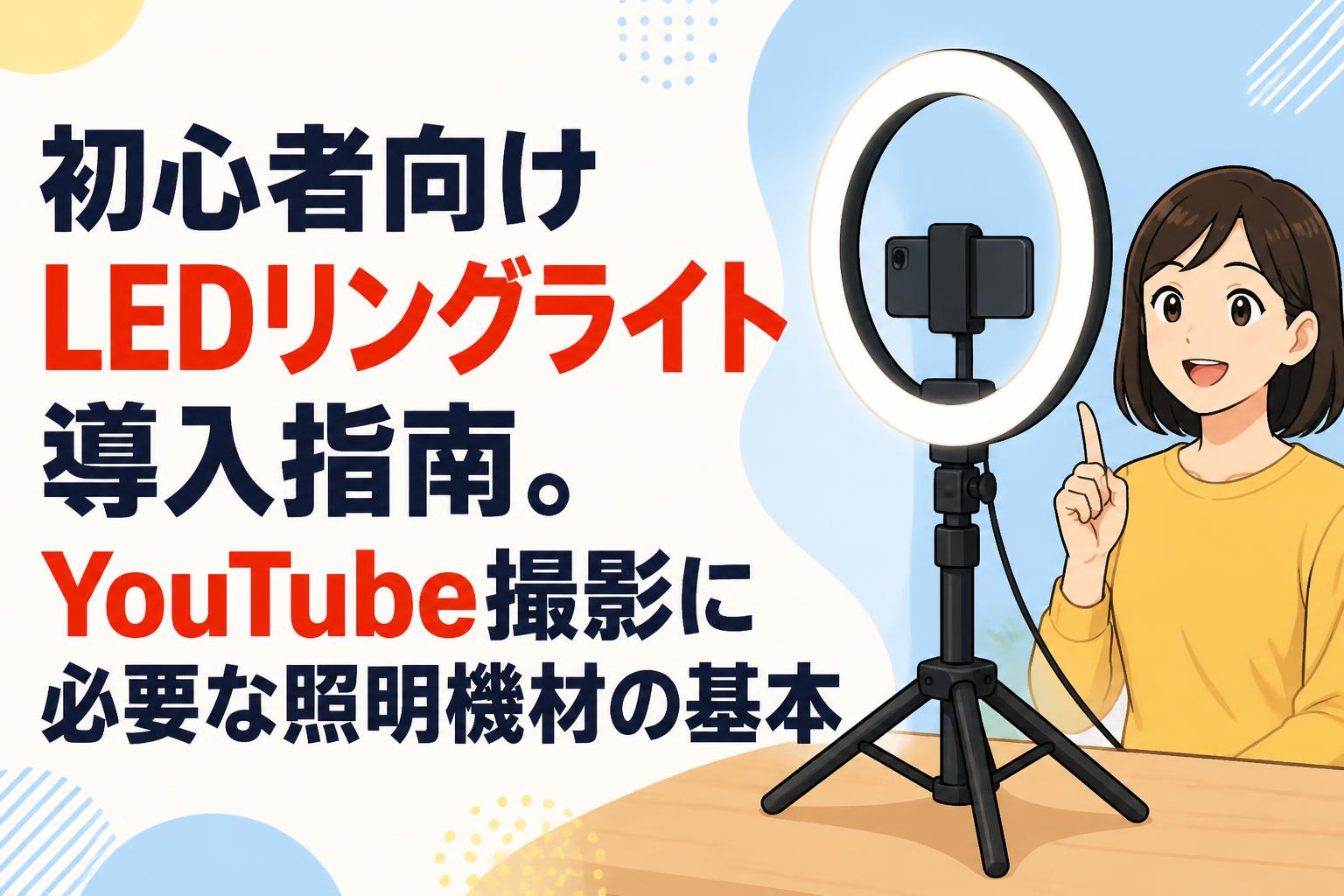 初心者向けLEDリングライト導入指南。YouTube撮影に必要な照明機材の基本
