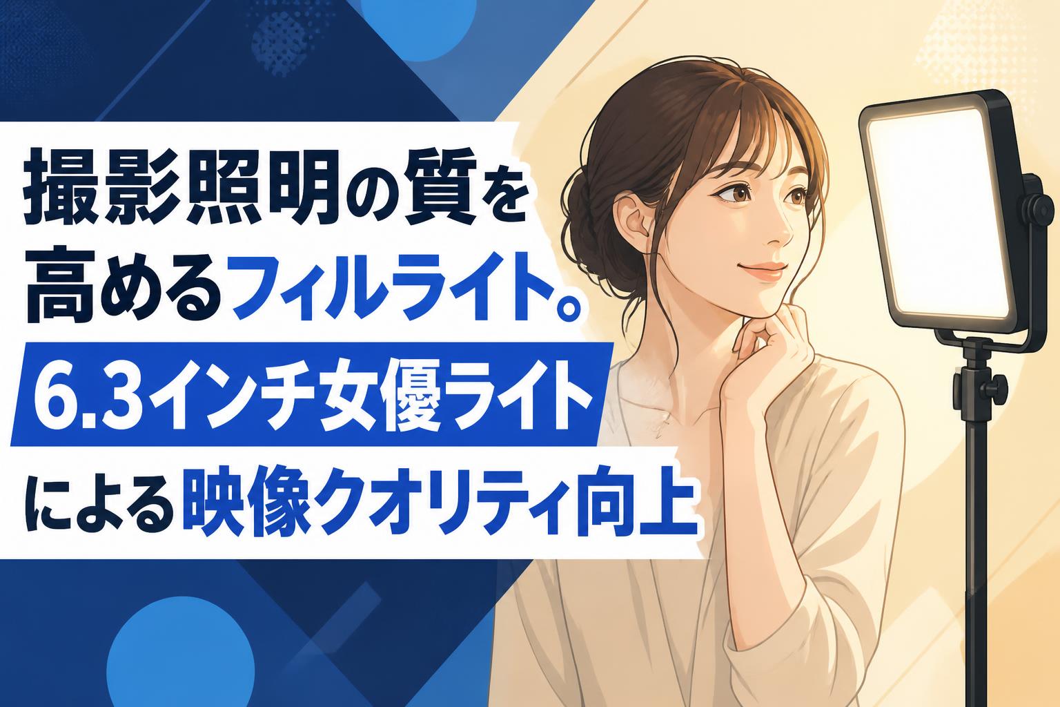 撮影照明の質を高めるフィルライト。6.3インチ女優ライトによる映像クオリティ向上