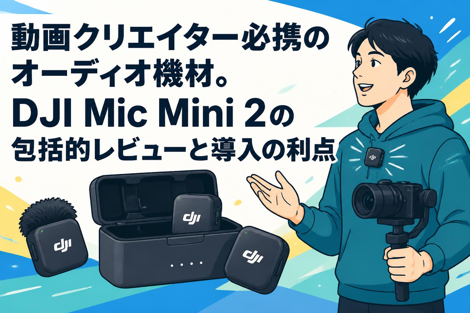 動画クリエイター必携のオーディオ機材。DJI Mic Mini 2の包括的レビューと導入の利点