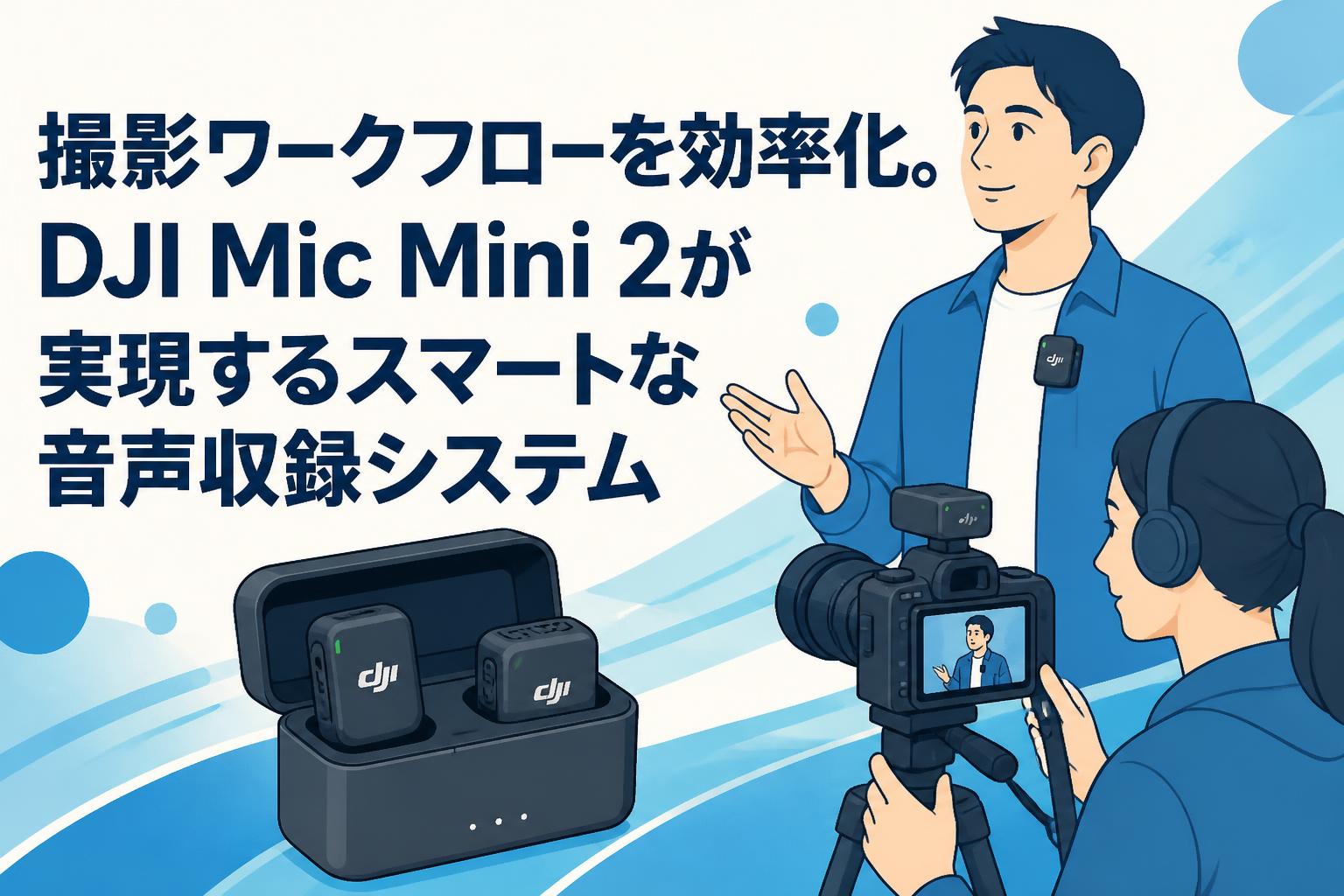 撮影ワークフローを効率化。DJI Mic Mini 2が実現するスマートな音声収録システム