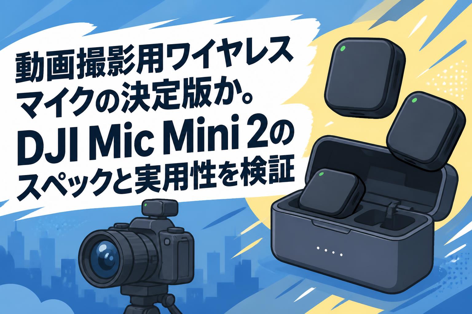動画撮影用ワイヤレスマイクの決定版か。DJI Mic Mini 2のスペックと実用性を検証