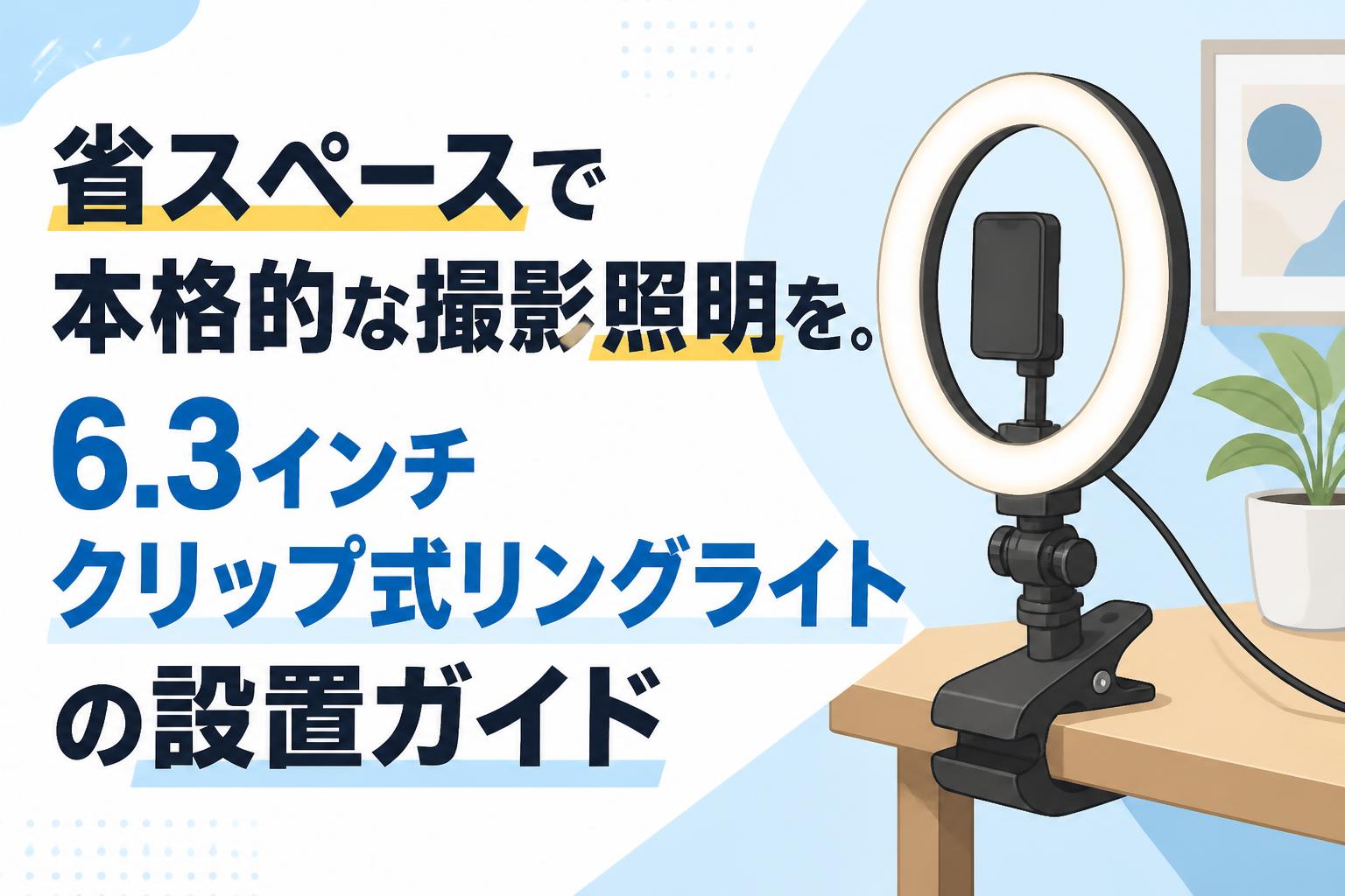 省スペースで本格的な撮影照明を。6.3インチクリップ式リングライトの設置ガイド