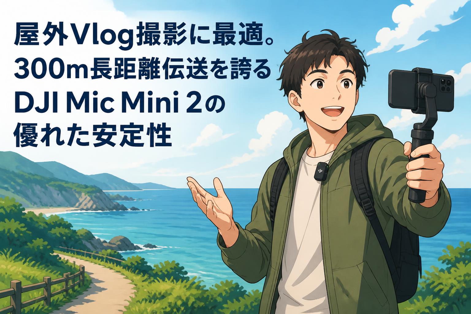 屋外Vlog撮影に最適。300m長距離伝送を誇るDJI Mic Mini 2の優れた安定性