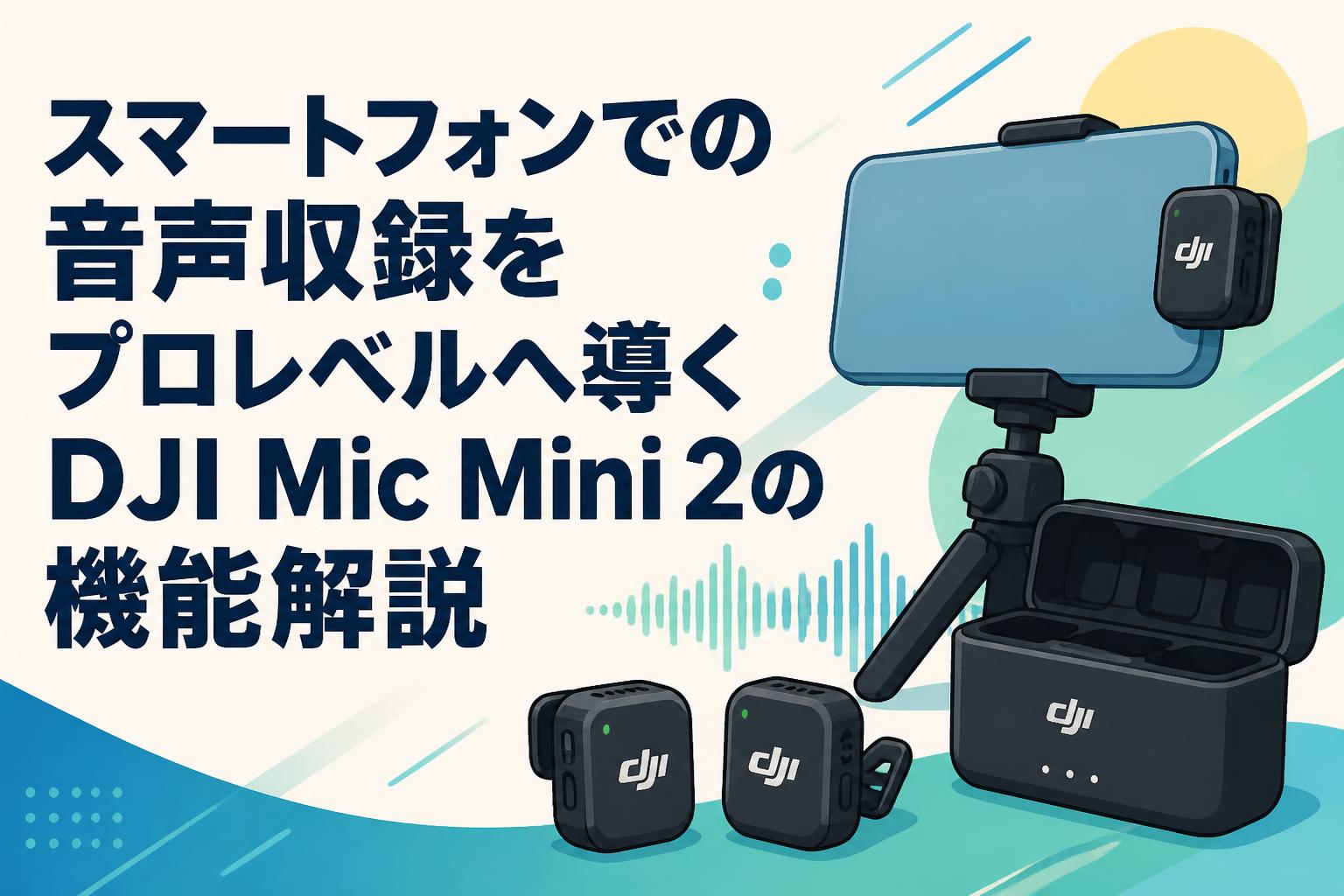スマートフォンでの音声収録をプロレベルへ導くDJI Mic Mini 2の機能解説