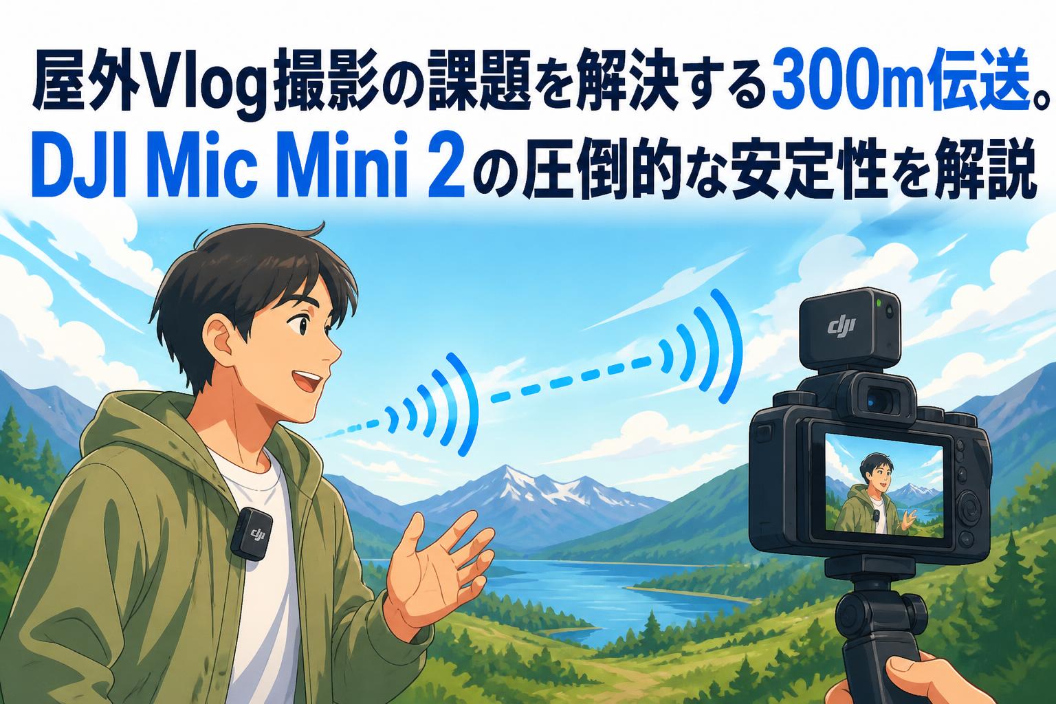 屋外Vlog撮影の課題を解決する300m伝送。DJI Mic Mini 2の圧倒的な安定性を解説