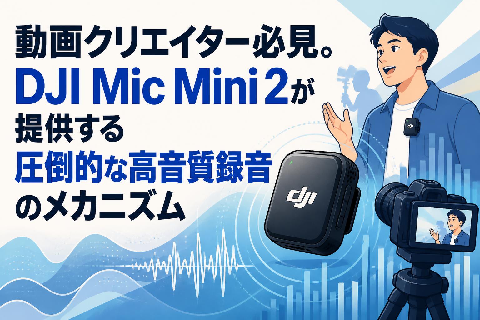動画クリエイター必見。DJI Mic Mini 2が提供する圧倒的な高音質録音のメカニズム