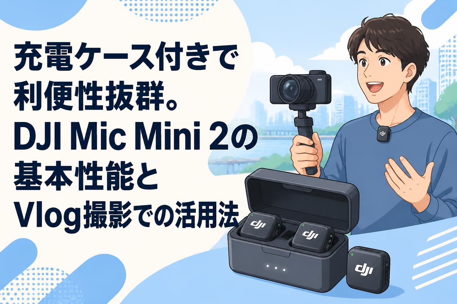 充電ケース付きで利便性抜群。DJI Mic Mini 2の基本性能とVlog撮影での活用法