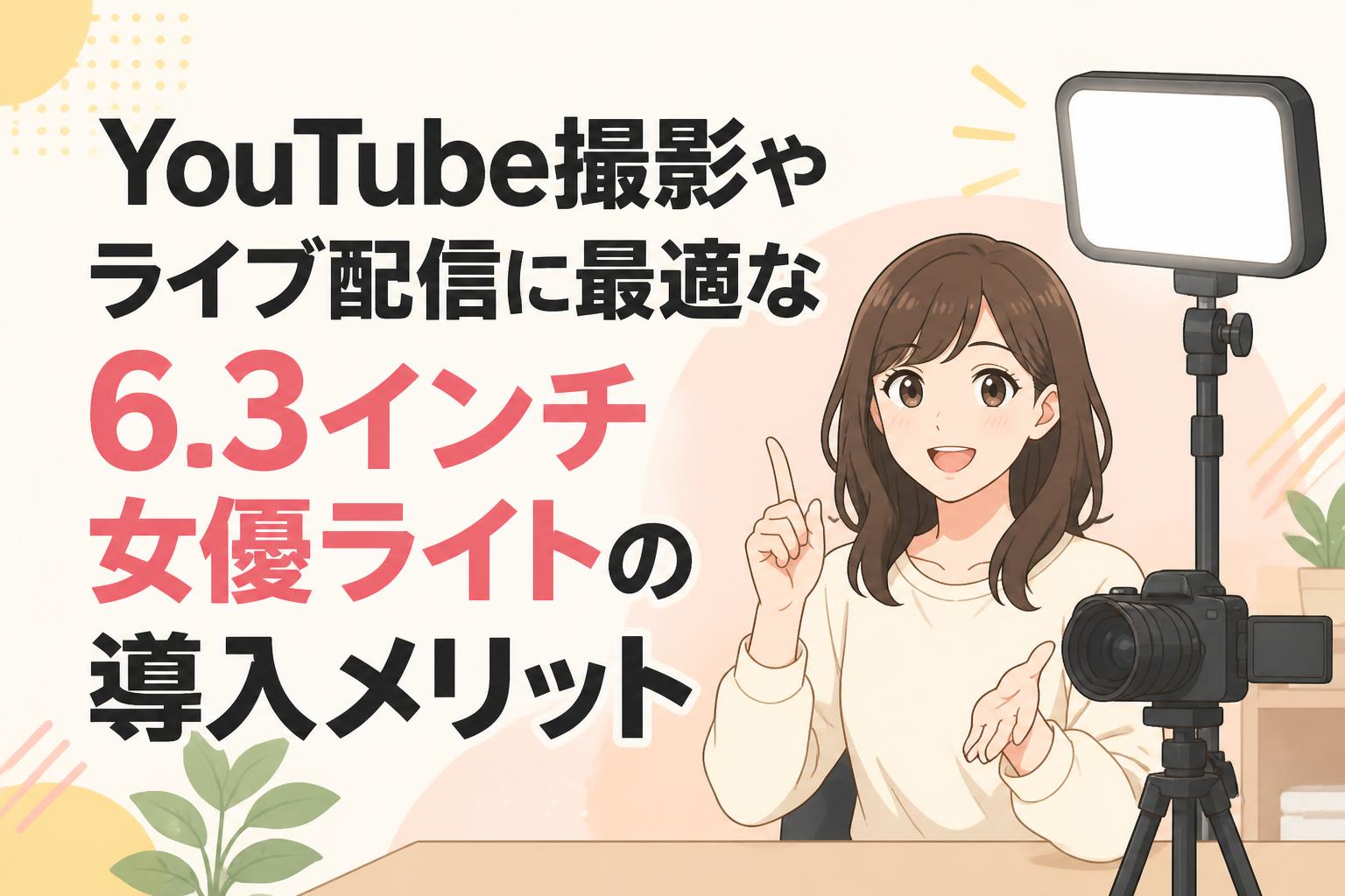 YouTube撮影やライブ配信に最適な6.3インチ女優ライトの導入メリット