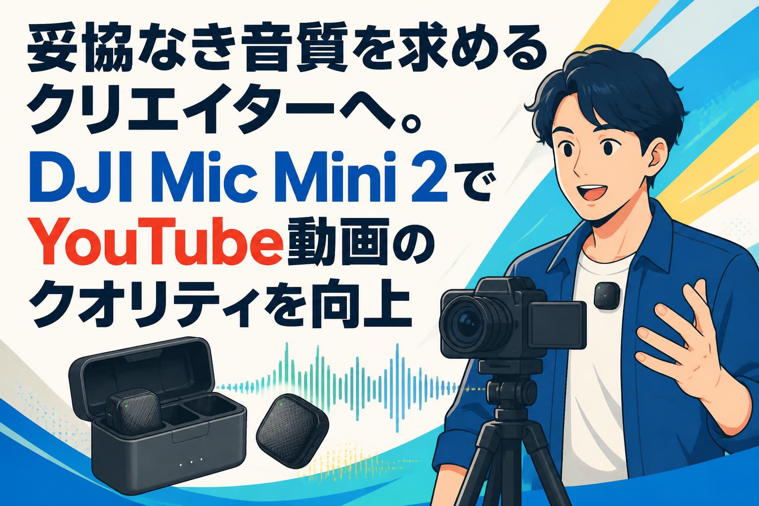 妥協なき音質を求めるクリエイターへ。DJI Mic Mini 2でYouTube動画のクオリティを向上