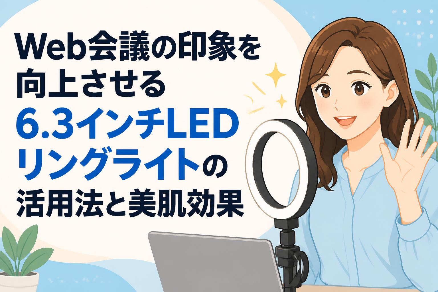 Web会議の印象を向上させる6.3インチLEDリングライトの活用法と美肌効果