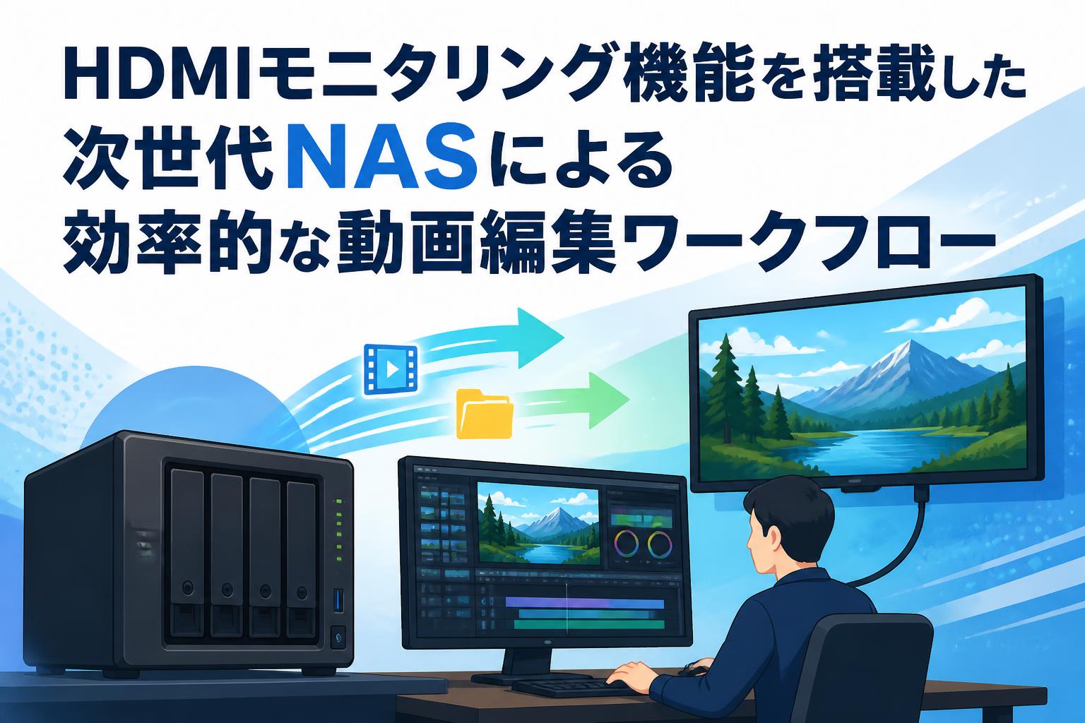 HDMIモニタリング機能を搭載した次世代NASによる効率的な動画編集ワークフロー