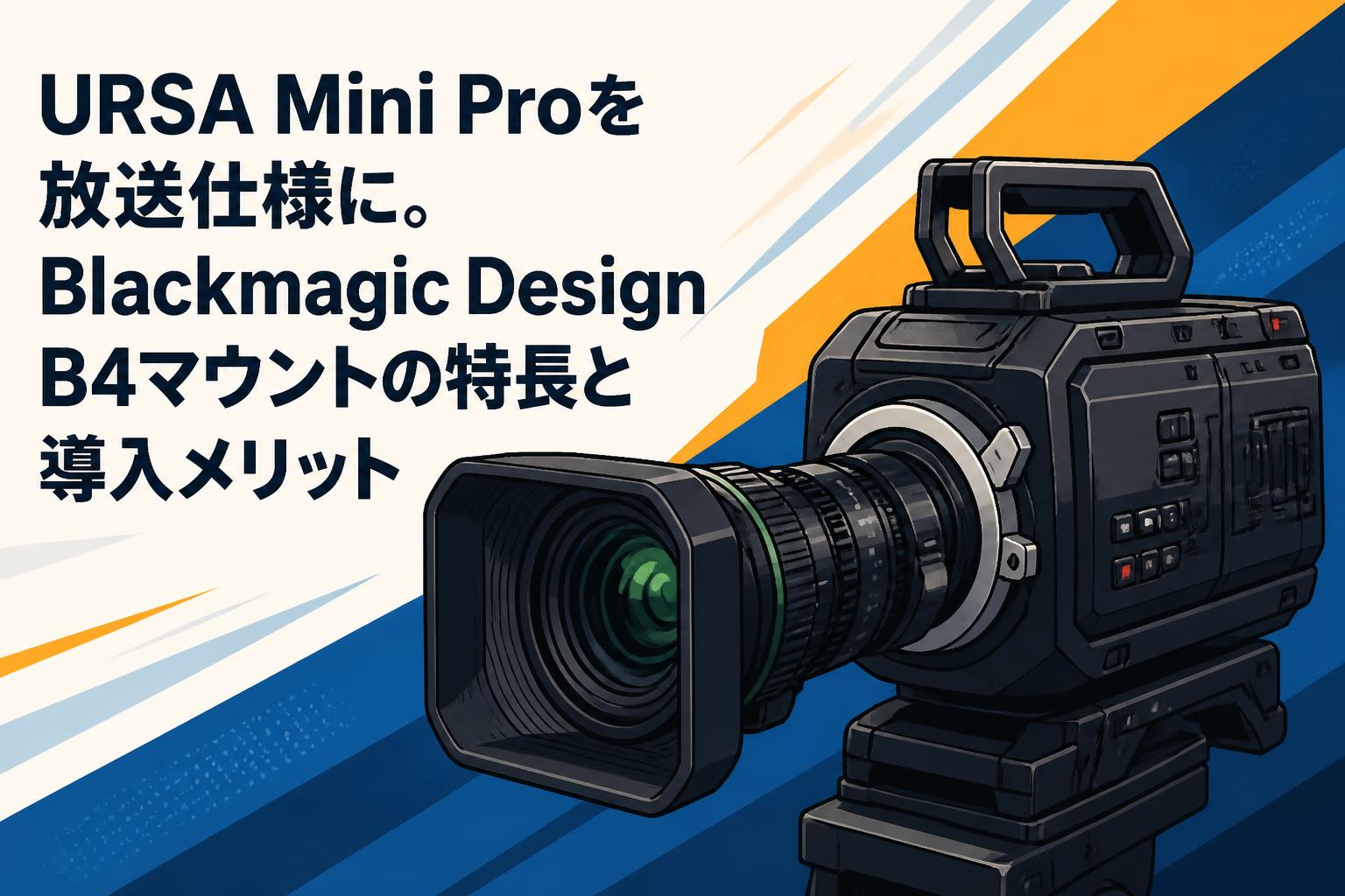 URSA Mini Proを放送仕様に。Blackmagic Design B4マウントの特長と導入メリット