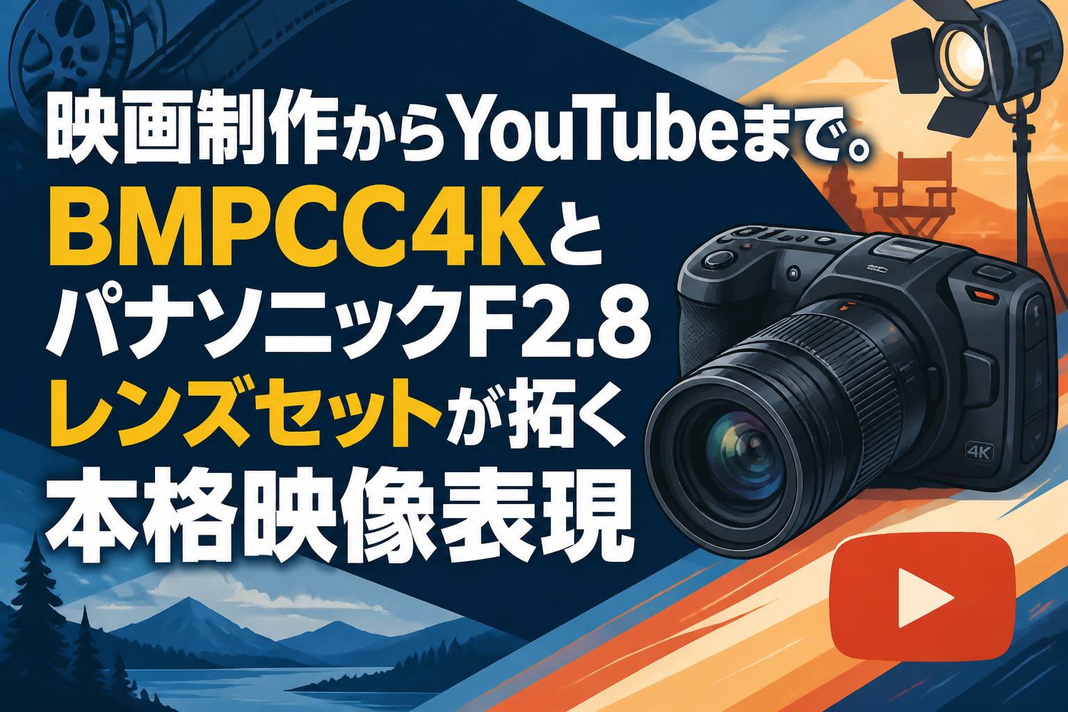 映画制作からYouTubeまで。BMPCC4KとパナソニックF2.8レンズセットが拓く本格映像表現