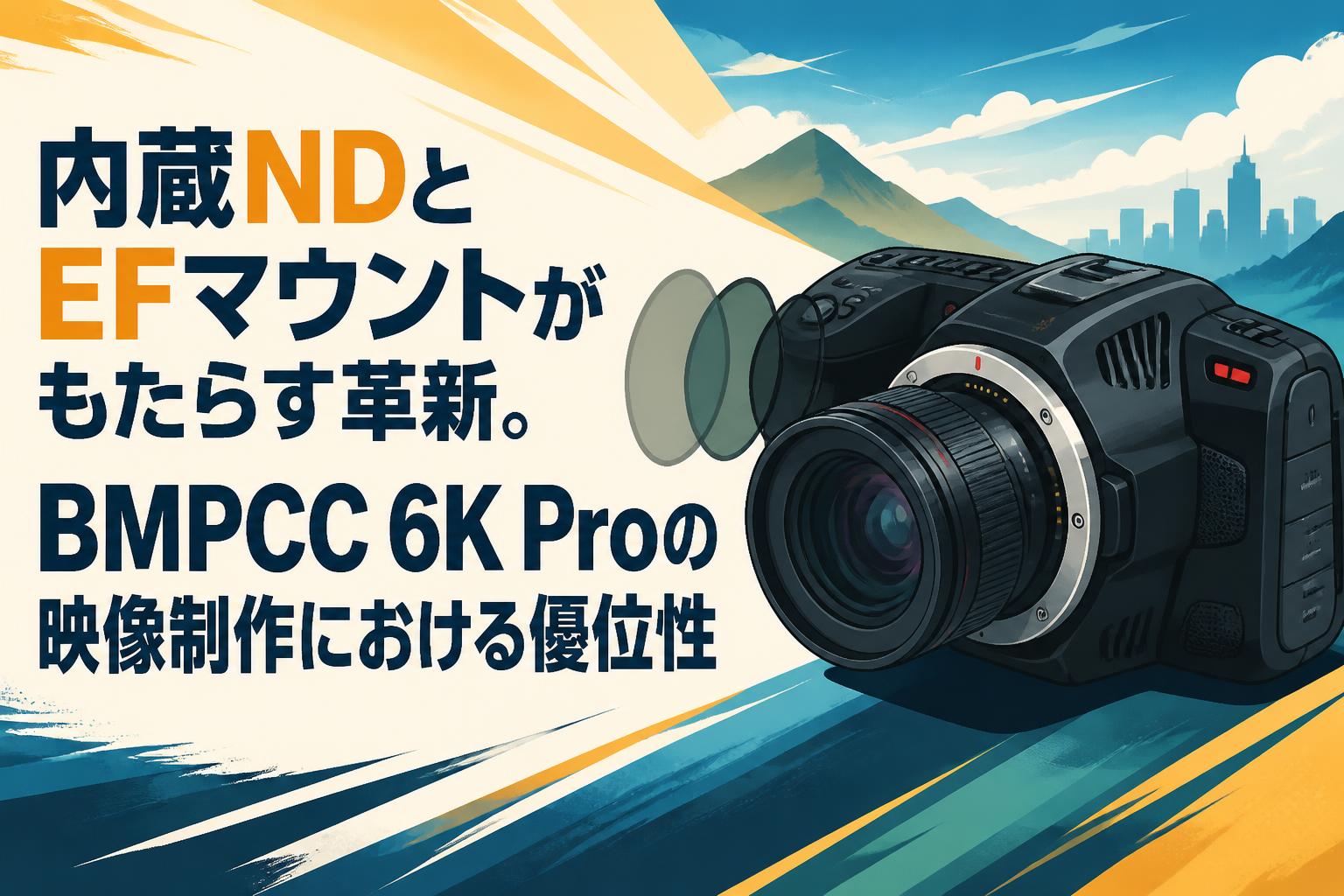 内蔵NDとEFマウントがもたらす革新。BMPCC 6K Proの映像制作における優位性