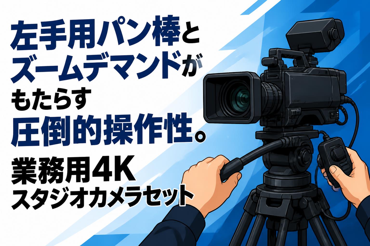 左手用パン棒とズームデマンドがもたらす圧倒的操作性。業務用4Kスタジオカメラセット
