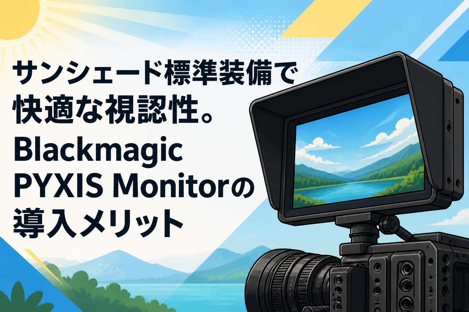 サンシェード標準装備で快適な視認性。Blackmagic PYXIS Monitorの導入メリット