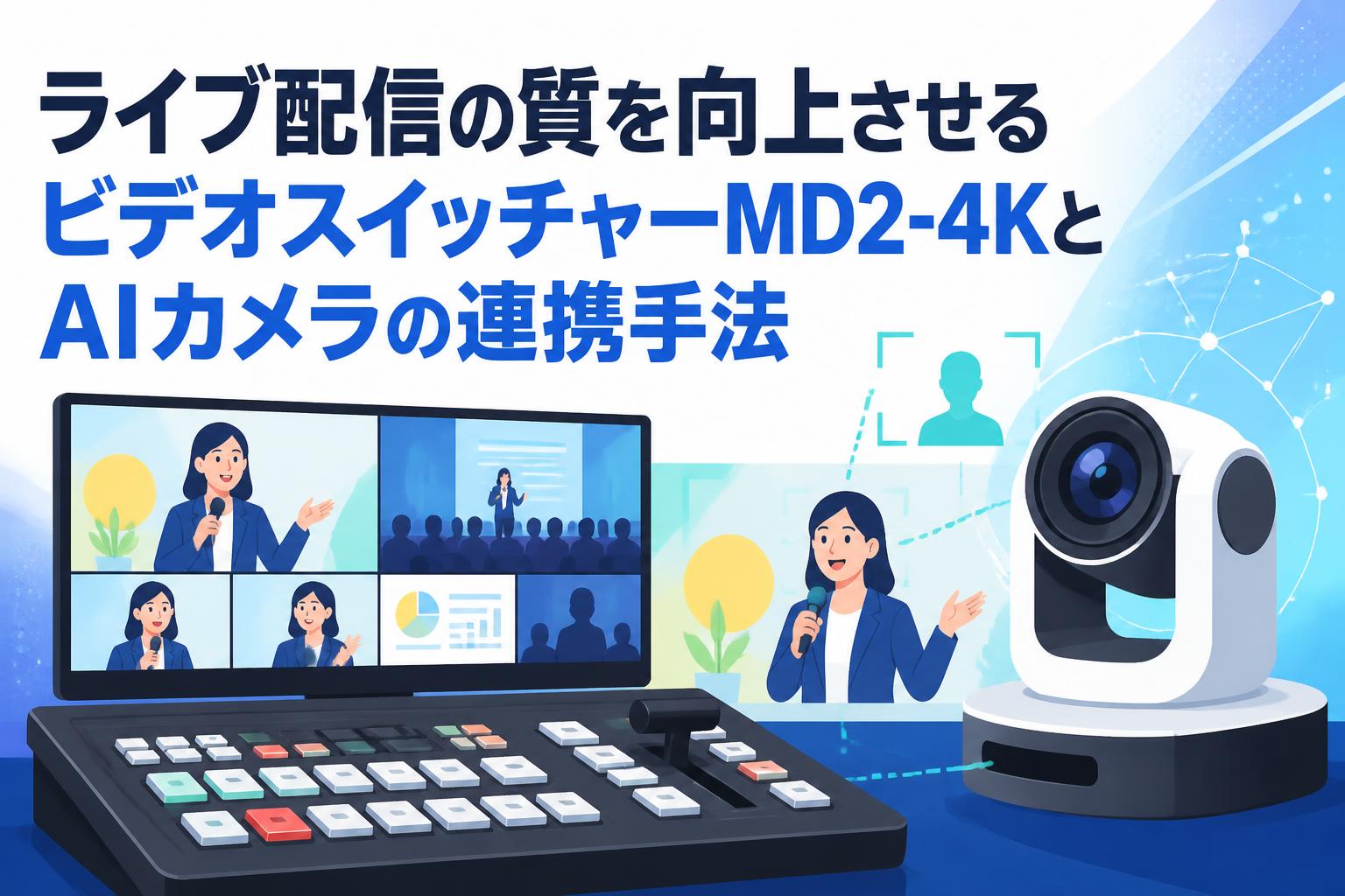 ライブ配信の質を向上させるビデオスイッチャーMD2-4KとAIカメラの連携手法