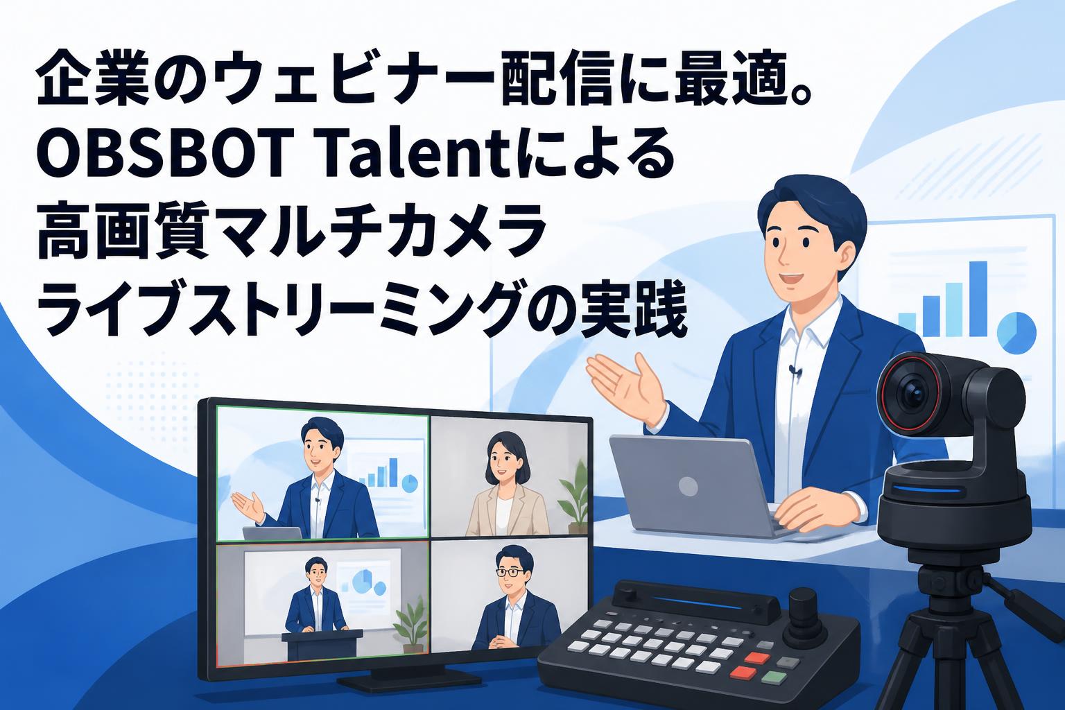 企業のウェビナー配信に最適。OBSBOT Talentによる高画質マルチカメラライブストリーミングの実践