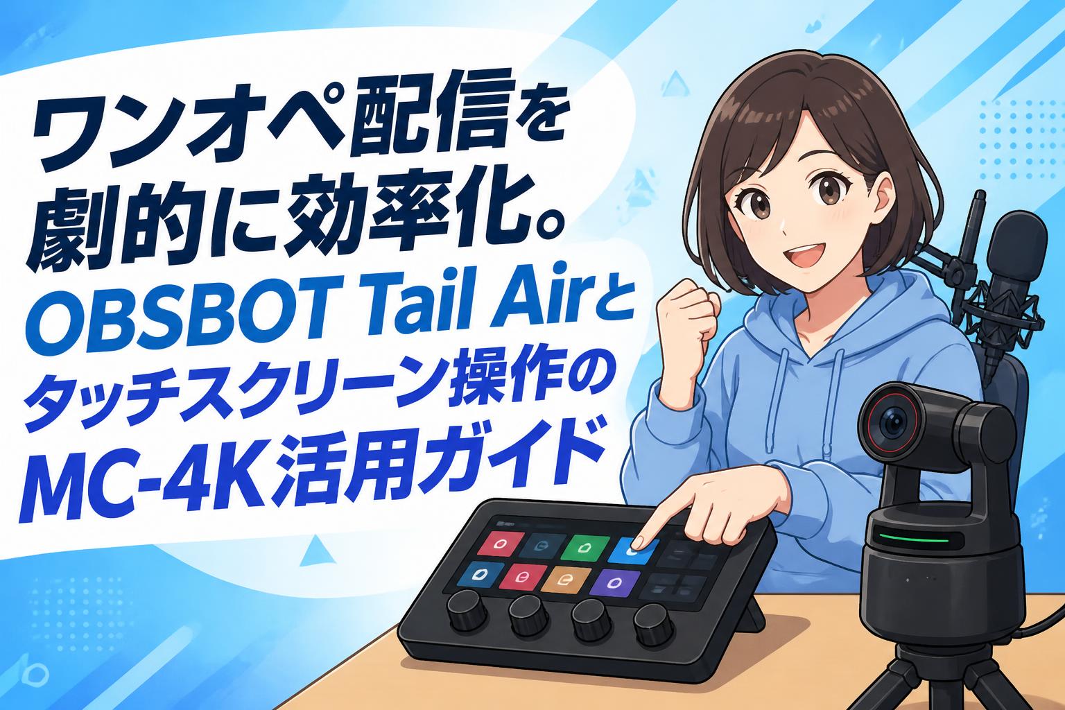 ワンオペ配信を劇的に効率化。OBSBOT Tail Airとタッチスクリーン操作のMC-4K活用ガイド