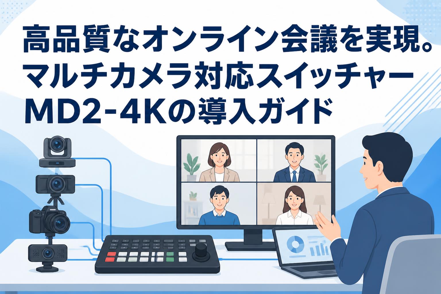 高品質なオンライン会議を実現。マルチカメラ対応スイッチャーMD2-4Kの導入ガイド