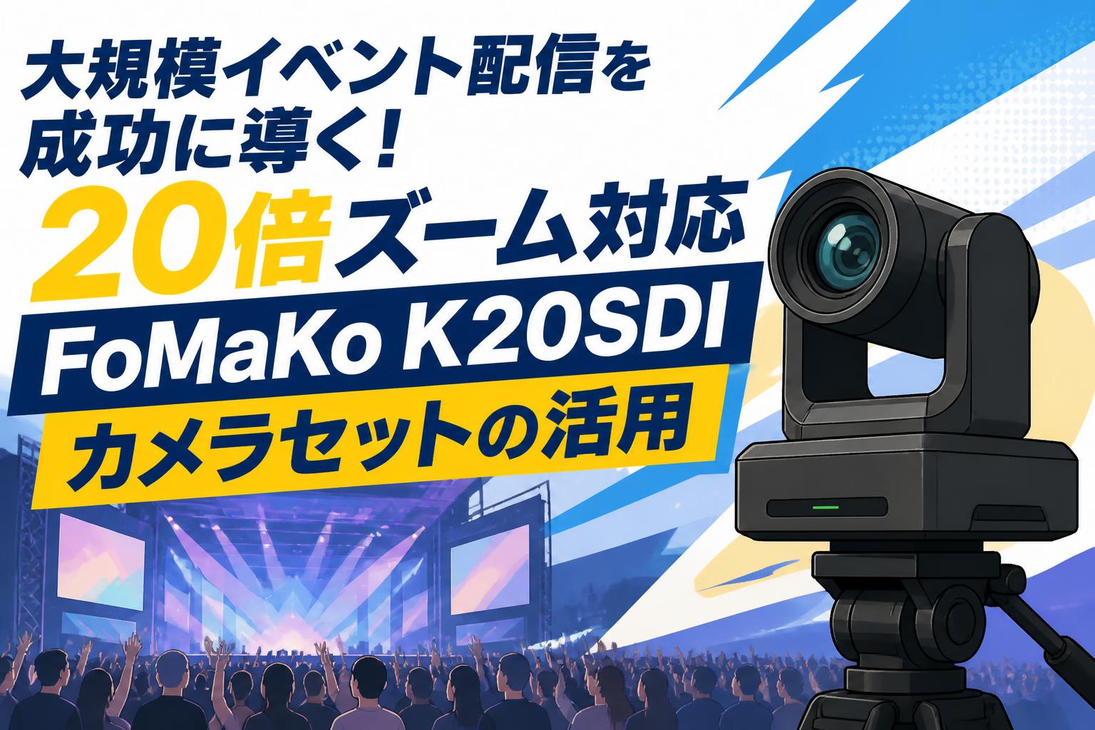 大規模イベント配信を成功に導く！20倍ズーム対応FoMaKo K20SDIカメラセットの活用