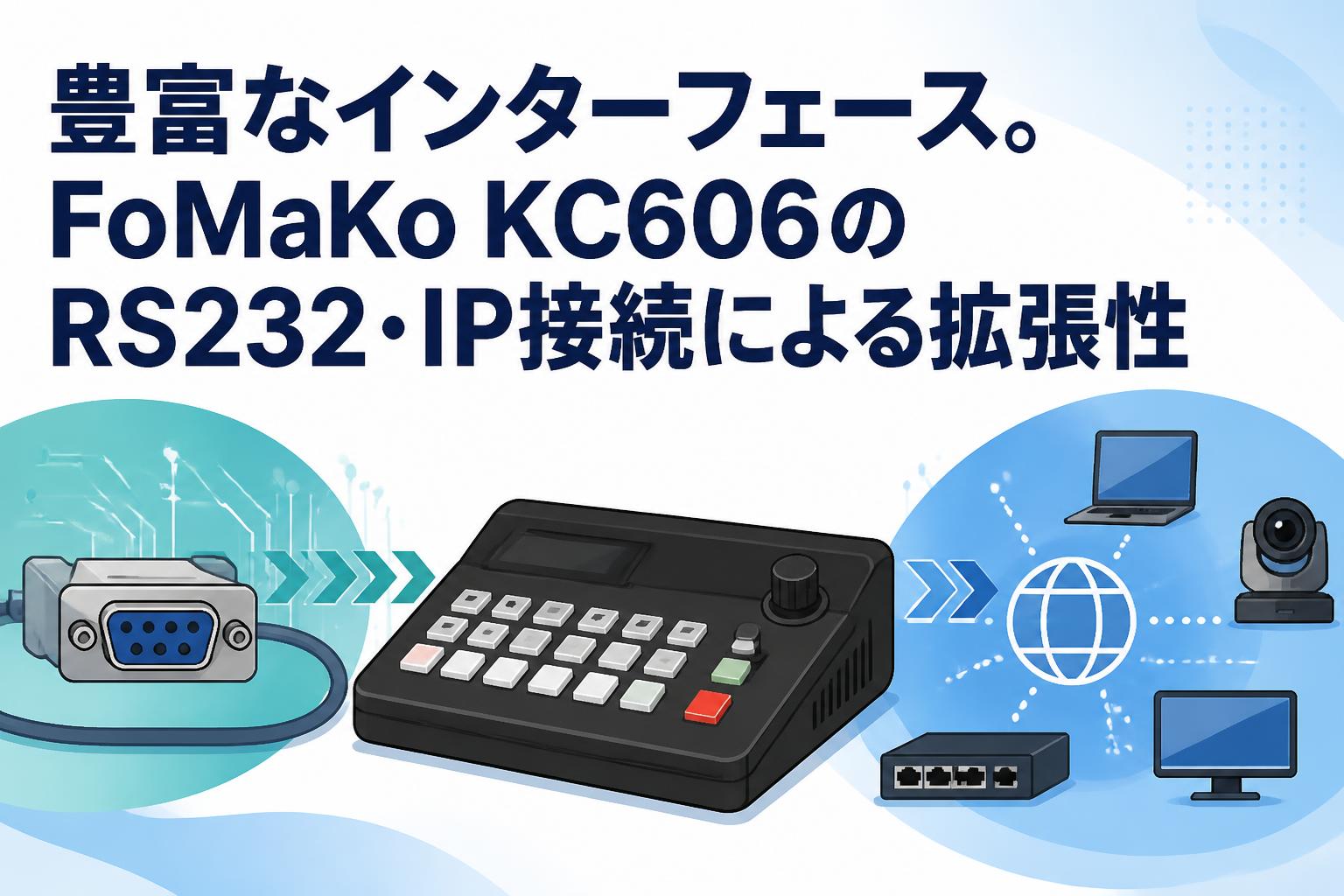 豊富なインターフェース。FoMaKo KC606のRS232・IP接続による拡張性