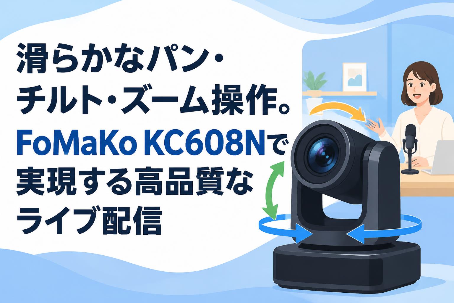 滑らかなパン・チルト・ズーム操作。FoMaKo KC608Nで実現する高品質なライブ配信