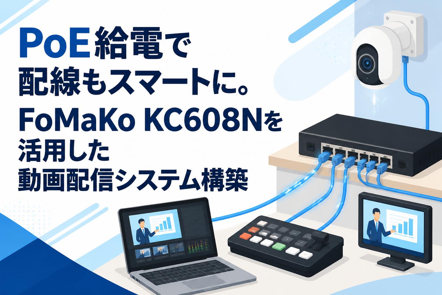 PoE給電で配線もスマートに。FoMaKo KC608Nを活用した動画配信システム構築