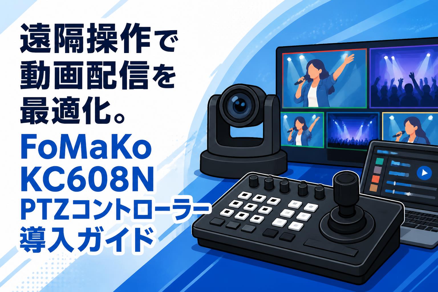 遠隔操作で動画配信を最適化。FoMaKo KC608N PTZコントローラー導入ガイド