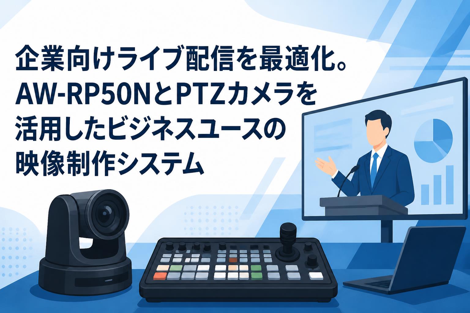 企業向けライブ配信を最適化。AW-RP50NとPTZカメラを活用したビジネスユースの映像制作システム