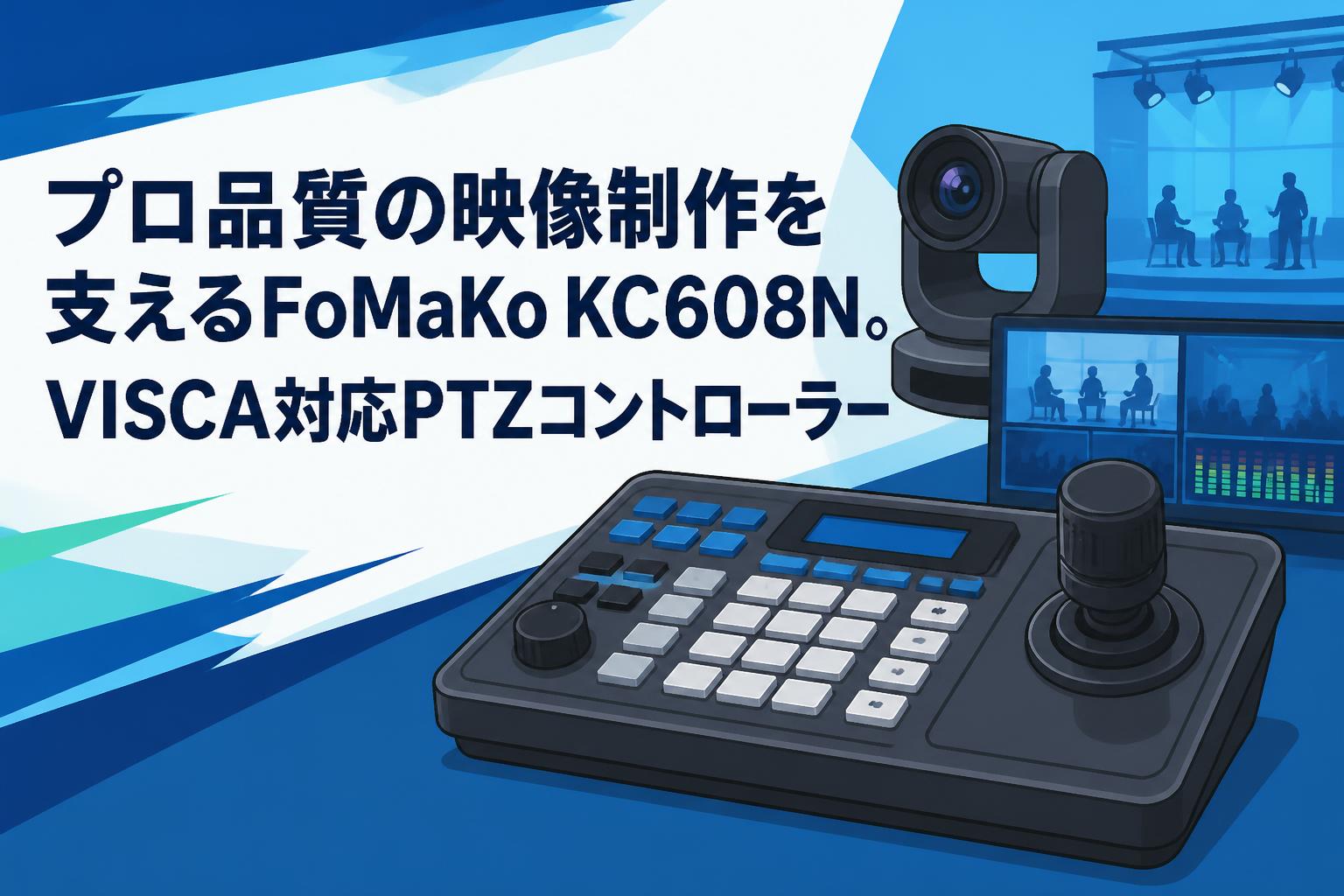 プロ品質の映像制作を支えるFoMaKo KC608N。VISCA対応PTZコントローラー