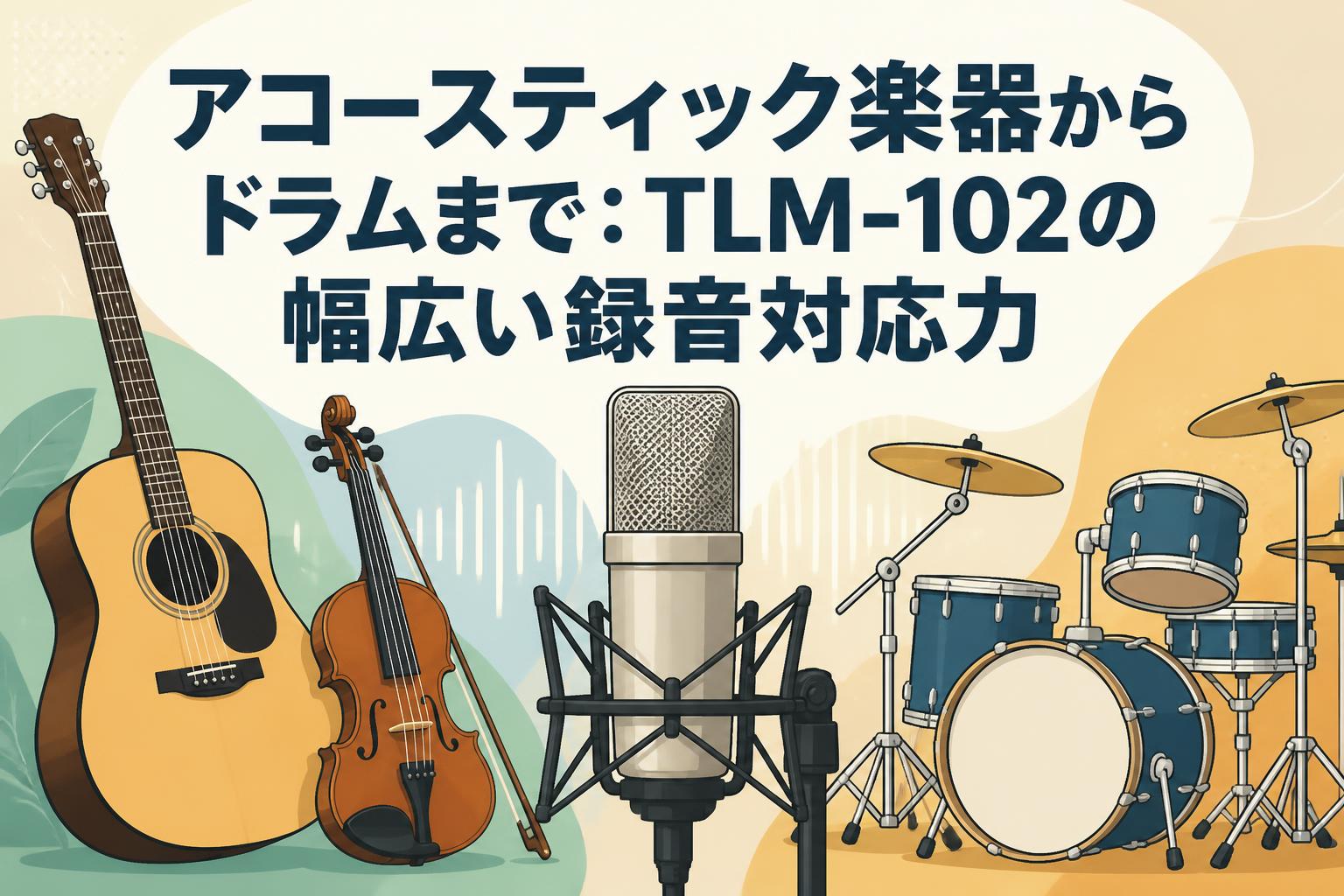 アコースティック楽器からドラムまで：TLM-102の幅広い録音対応力