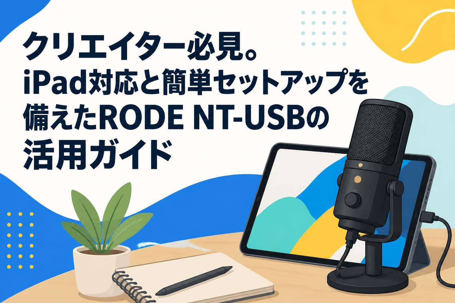 クリエイター必見。iPad対応と簡単セットアップを備えたRODE NT-USBの活用ガイド