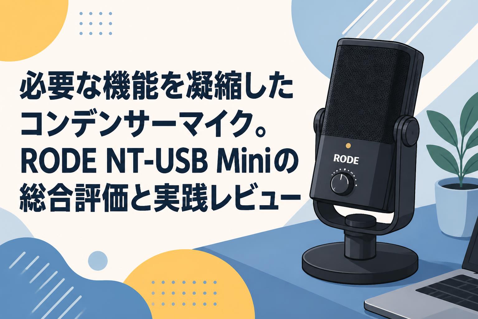 必要な機能を凝縮したコンデンサーマイク。RODE NT-USB Miniの総合評価と実践レビュー