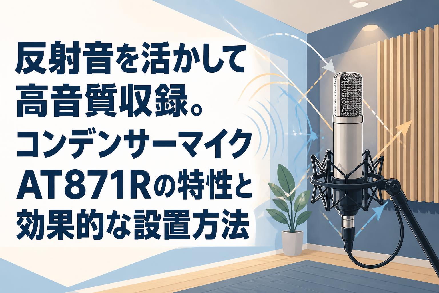 反射音を活かして高音質収録。コンデンサーマイクAT871Rの特性と効果的な設置方法