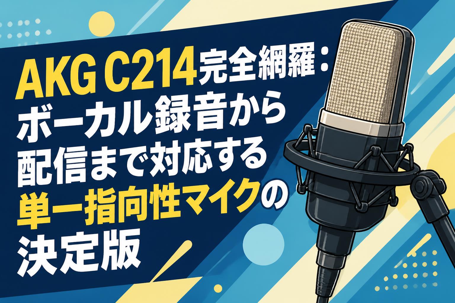AKG C214完全網羅：ボーカル録音から配信まで対応する単一指向性マイクの決定版
