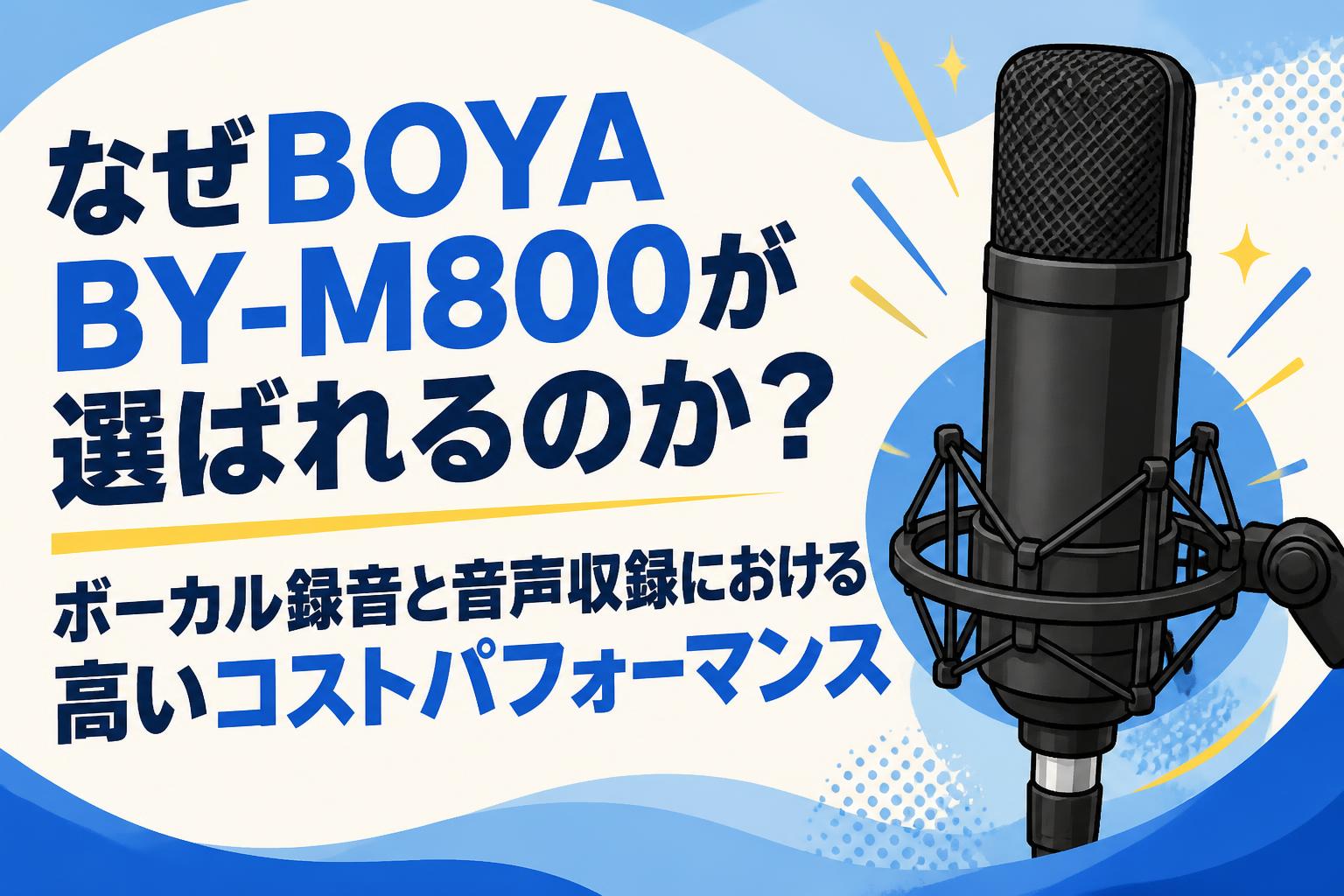 なぜBOYA BY-M800が選ばれるのか？ボーカル録音と音声収録における高いコストパフォーマンス