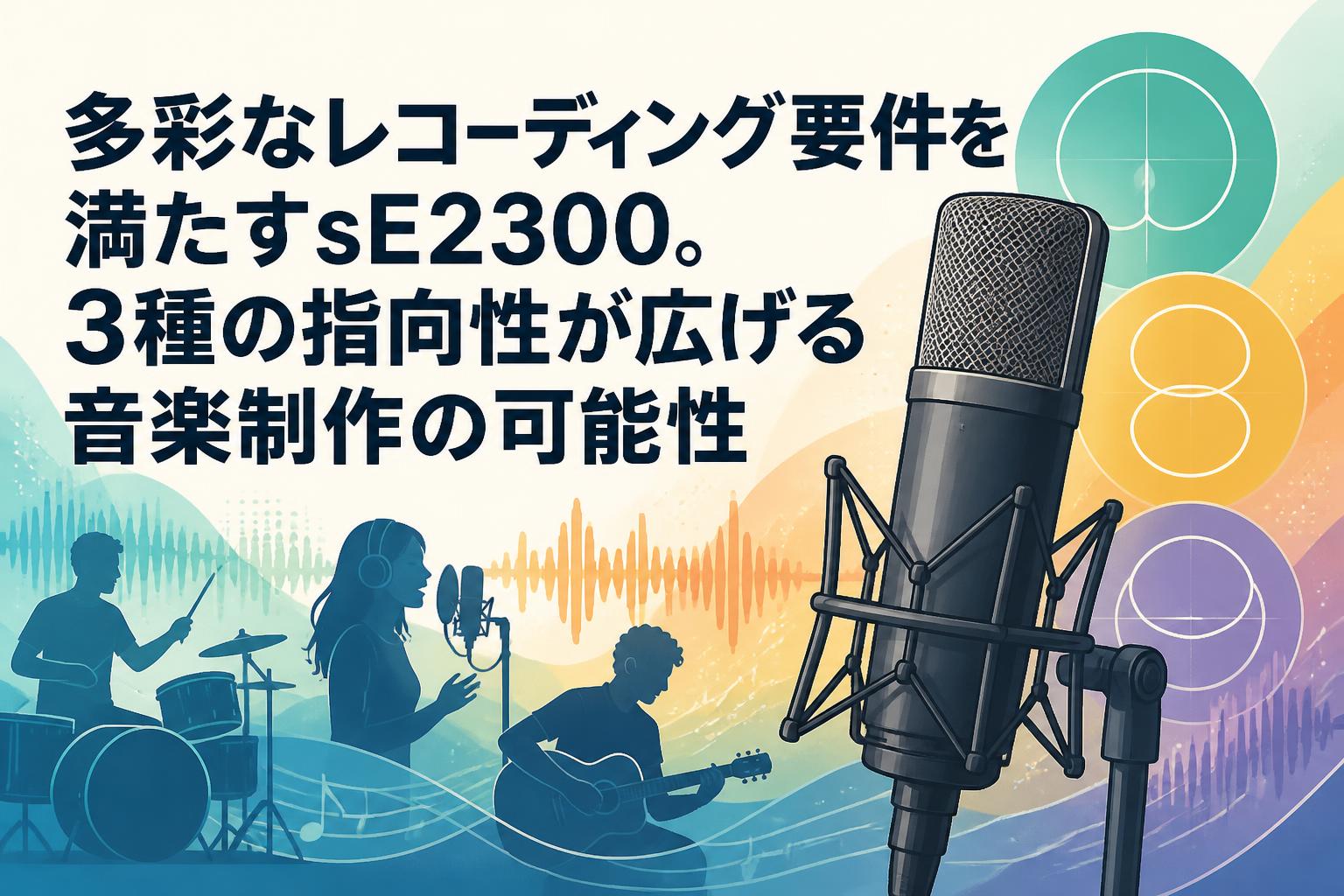 多彩なレコーディング要件を満たすsE2300。3種の指向性が広げる音楽制作の可能性