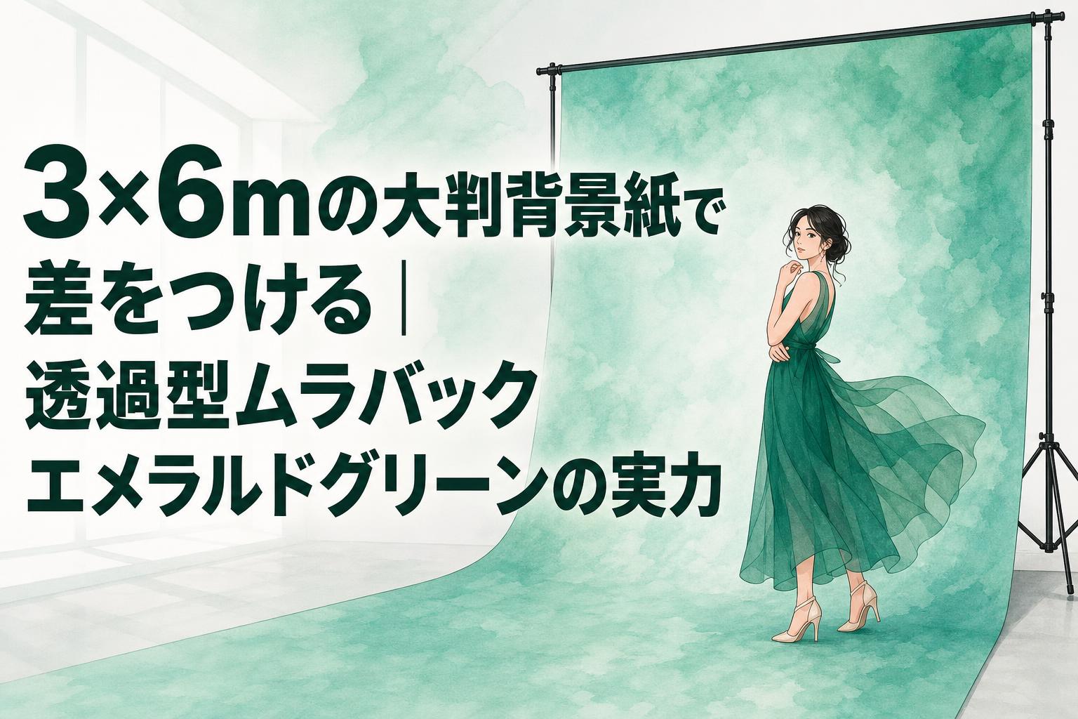 3×6mの大判背景紙で差をつける｜透過型ムラバック エメラルドグリーンの実力