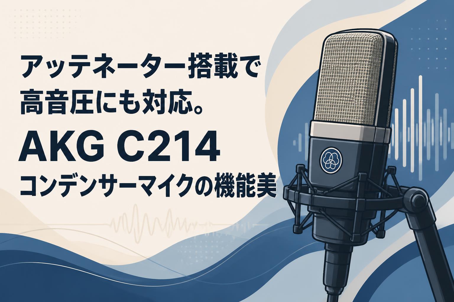 アッテネーター搭載で高音圧にも対応。AKG C214コンデンサーマイクの機能美