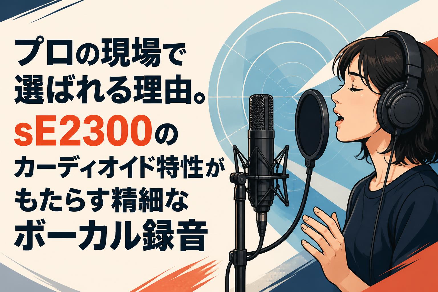 プロの現場で選ばれる理由。sE2300のカーディオイド特性がもたらす精細なボーカル録音