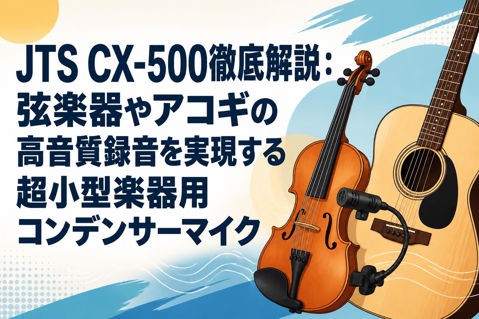 JTS CX-500徹底解説：弦楽器やアコギの高音質録音を実現する超小型楽器用コンデンサーマイク