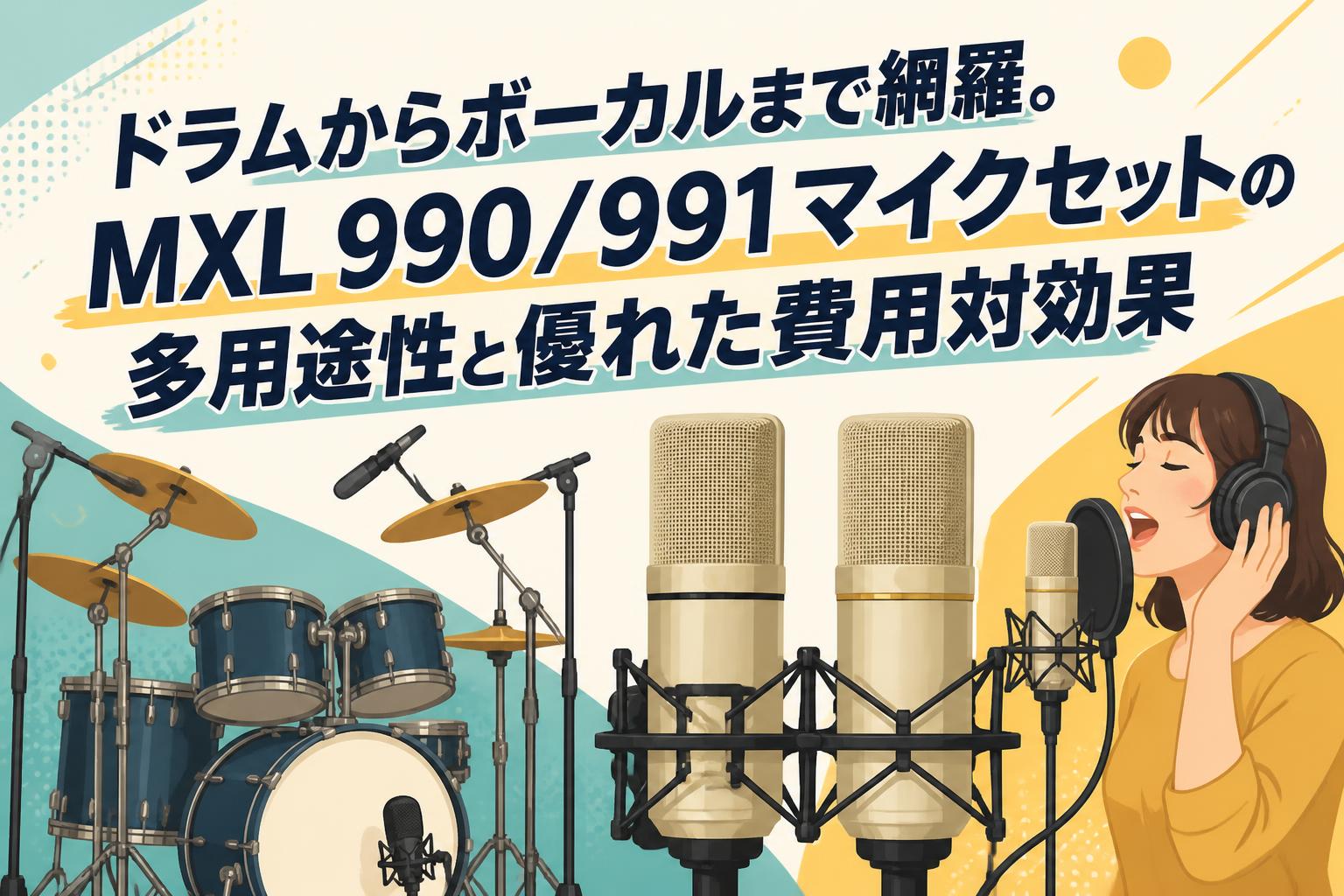 ドラムからボーカルまで網羅。MXL 990/991マイクセットの多用途性と優れた費用対効果