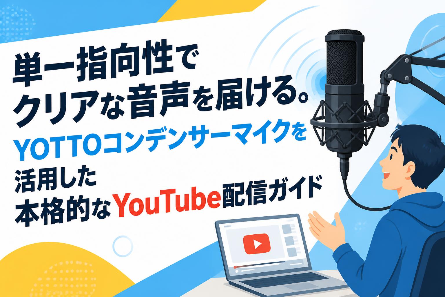 単一指向性でクリアな音声を届ける。YOTTOコンデンサーマイクを活用した本格的なYouTube配信ガイド