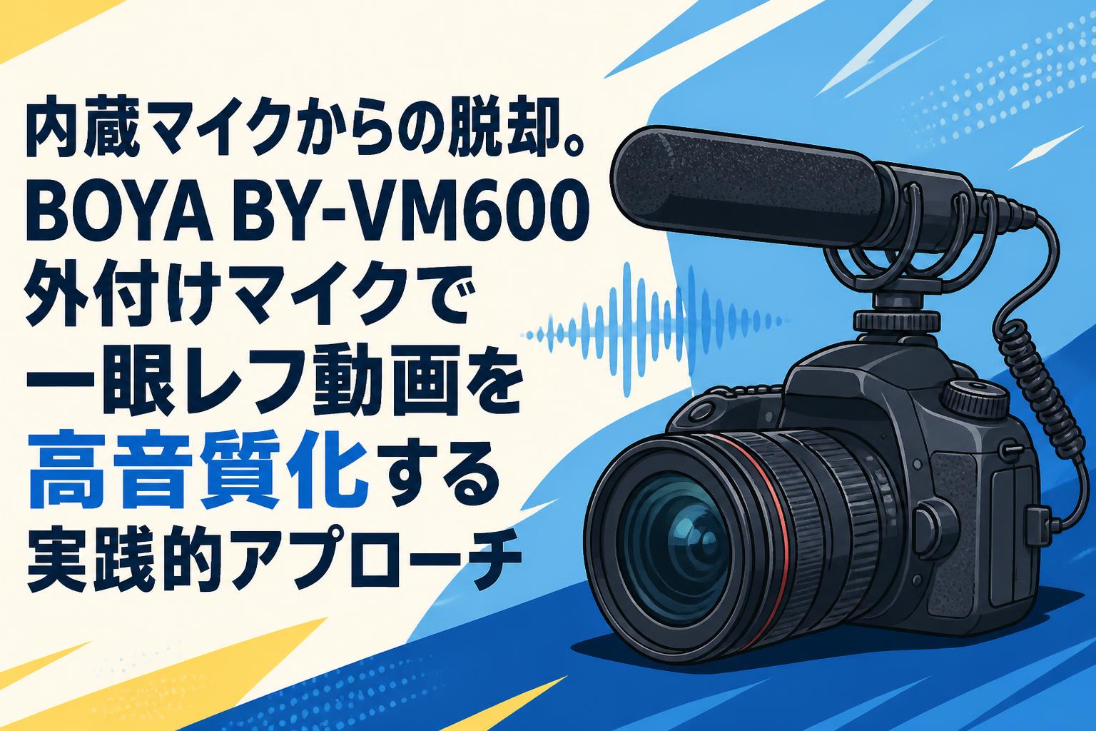 内蔵マイクからの脱却。BOYA BY-VM600外付けマイクで一眼レフ動画を高音質化する実践的アプローチ