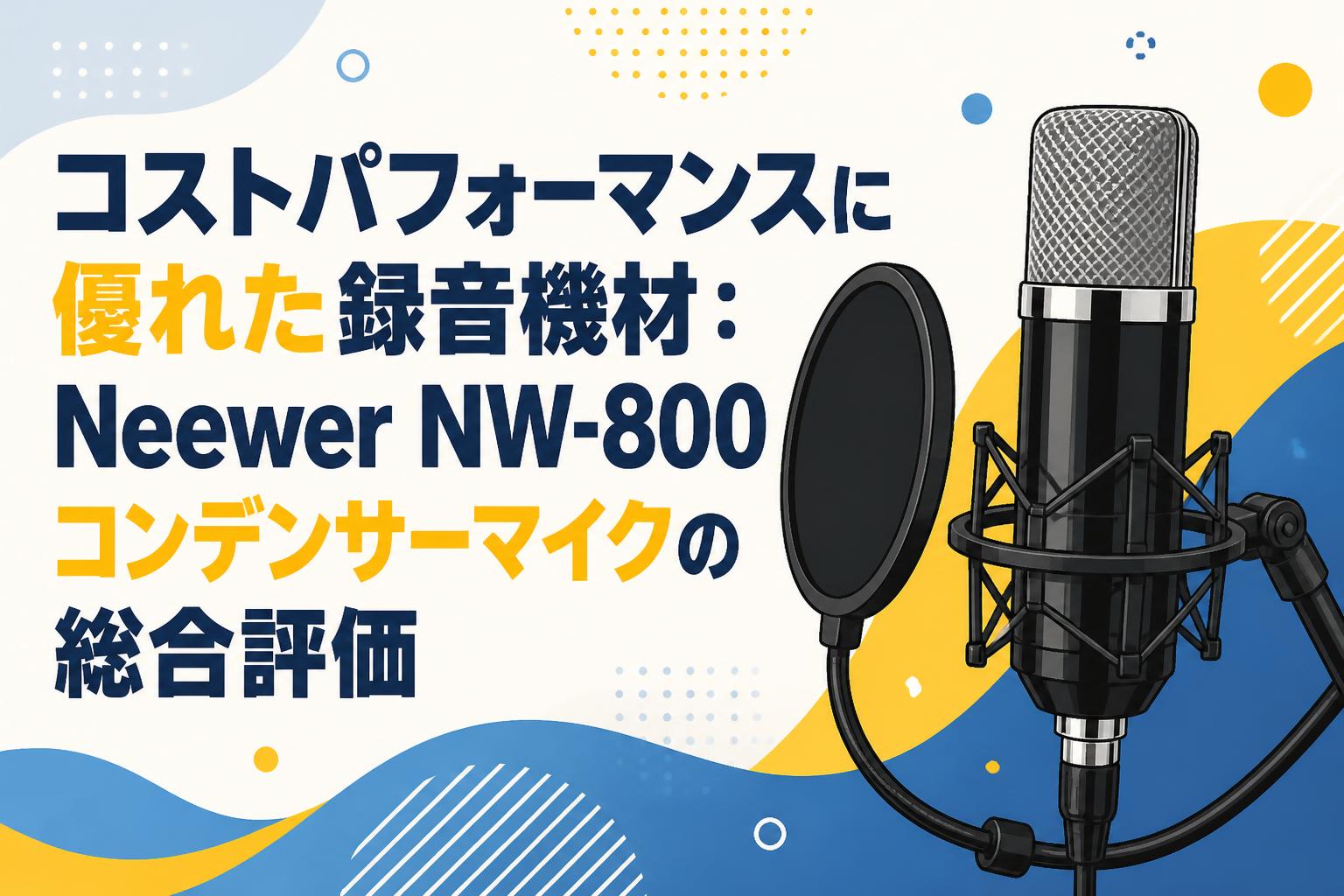 コストパフォーマンスに優れた録音機材：Neewer NW-800コンデンサーマイクの総合評価